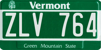 VT license plate ZLV764