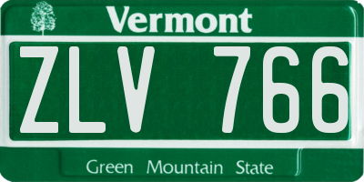 VT license plate ZLV766