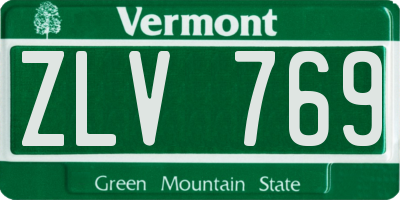 VT license plate ZLV769