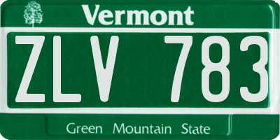 VT license plate ZLV783
