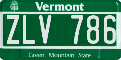 VT license plate ZLV786