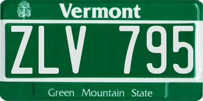 VT license plate ZLV795
