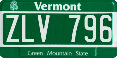 VT license plate ZLV796