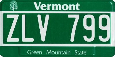 VT license plate ZLV799