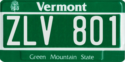 VT license plate ZLV801