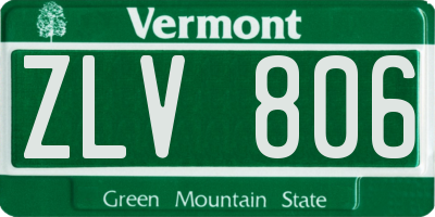 VT license plate ZLV806