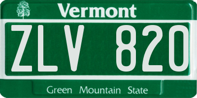 VT license plate ZLV820