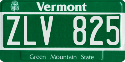 VT license plate ZLV825