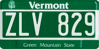 VT license plate ZLV829