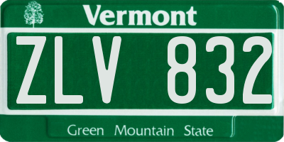 VT license plate ZLV832