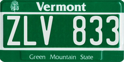 VT license plate ZLV833