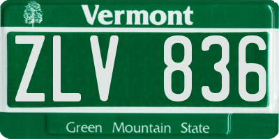 VT license plate ZLV836