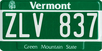 VT license plate ZLV837