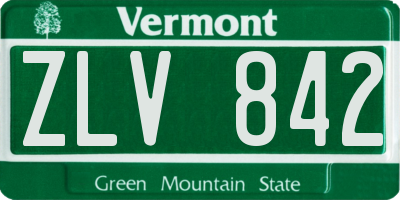 VT license plate ZLV842