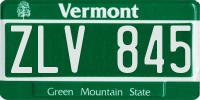 VT license plate ZLV845