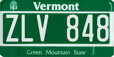 VT license plate ZLV848