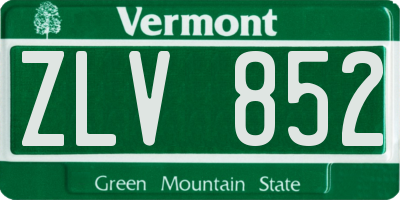 VT license plate ZLV852