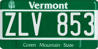 VT license plate ZLV853