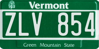 VT license plate ZLV854