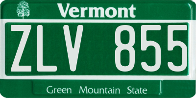 VT license plate ZLV855