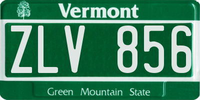 VT license plate ZLV856