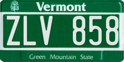 VT license plate ZLV858
