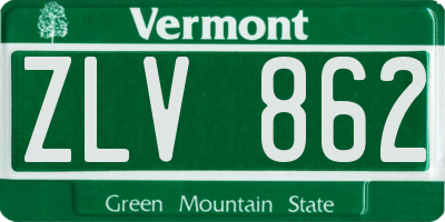VT license plate ZLV862