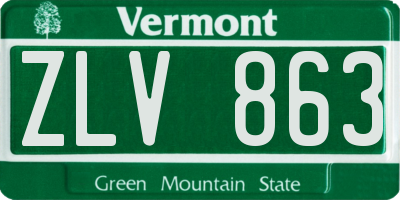 VT license plate ZLV863