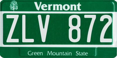 VT license plate ZLV872
