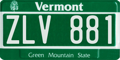 VT license plate ZLV881