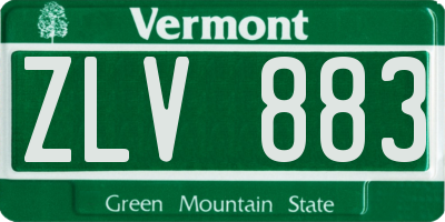 VT license plate ZLV883