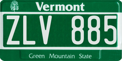 VT license plate ZLV885