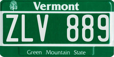 VT license plate ZLV889