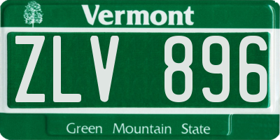 VT license plate ZLV896