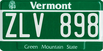VT license plate ZLV898