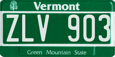 VT license plate ZLV903