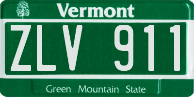 VT license plate ZLV911