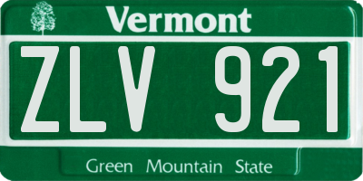 VT license plate ZLV921