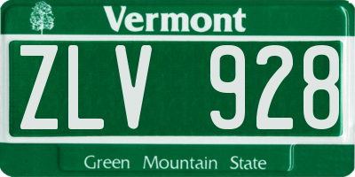 VT license plate ZLV928