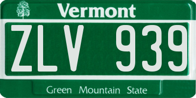 VT license plate ZLV939