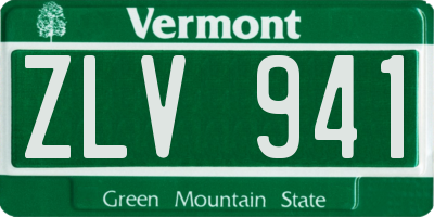 VT license plate ZLV941