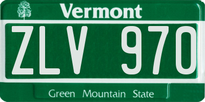VT license plate ZLV970