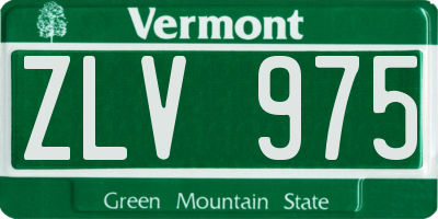 VT license plate ZLV975