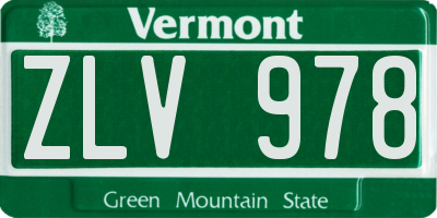 VT license plate ZLV978
