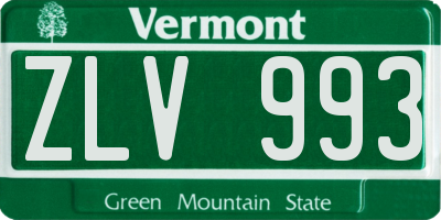 VT license plate ZLV993