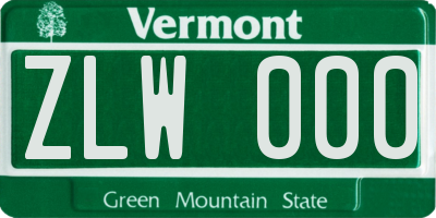 VT license plate ZLW000