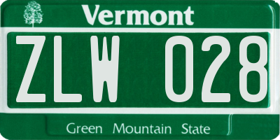 VT license plate ZLW028