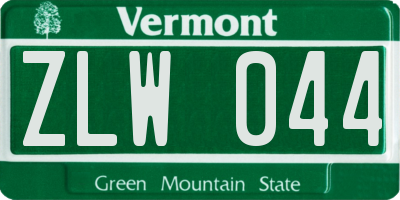 VT license plate ZLW044