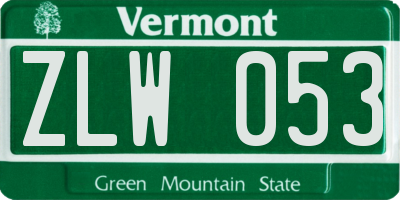 VT license plate ZLW053