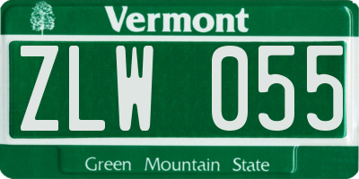 VT license plate ZLW055